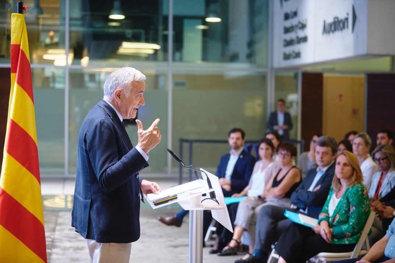 El secretari d’Afers Econòmics i Fons Europeus, Miquel Puig, durant la seva intervenció El secretari d’Afers Econòmics i Fons Europeus, Miquel Puig, durant la seva intervenció