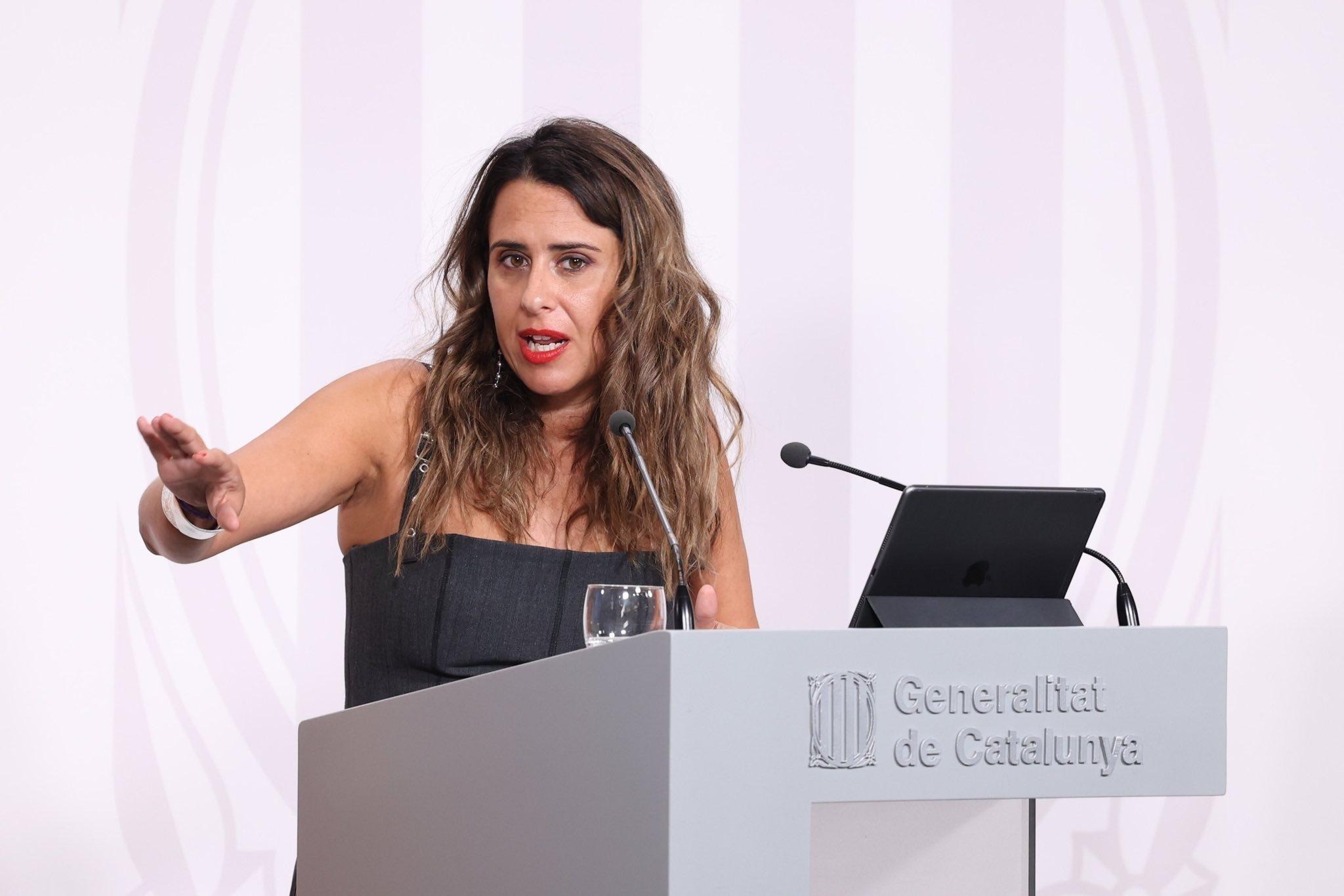 Patrícia Plaja, portaveu del Govern, durant la roda de premsa Patrícia Plaja, portaveu del Govern, durant la roda de premsa