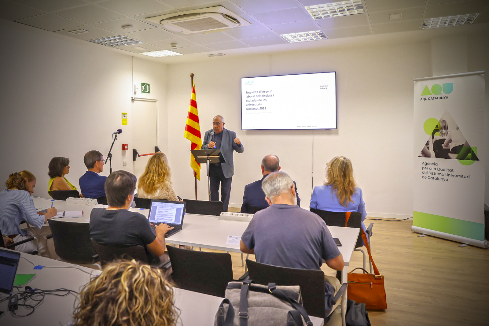 El conseller de Recerca i Universitats, Joaquim Nadal, a la presentació de l¿enquesta d¿inserció laboral de l'AQU El conseller de Recerca i Universitats, Joaquim Nadal, a la presentació de l¿enquesta d¿inserció laboral de l'AQU