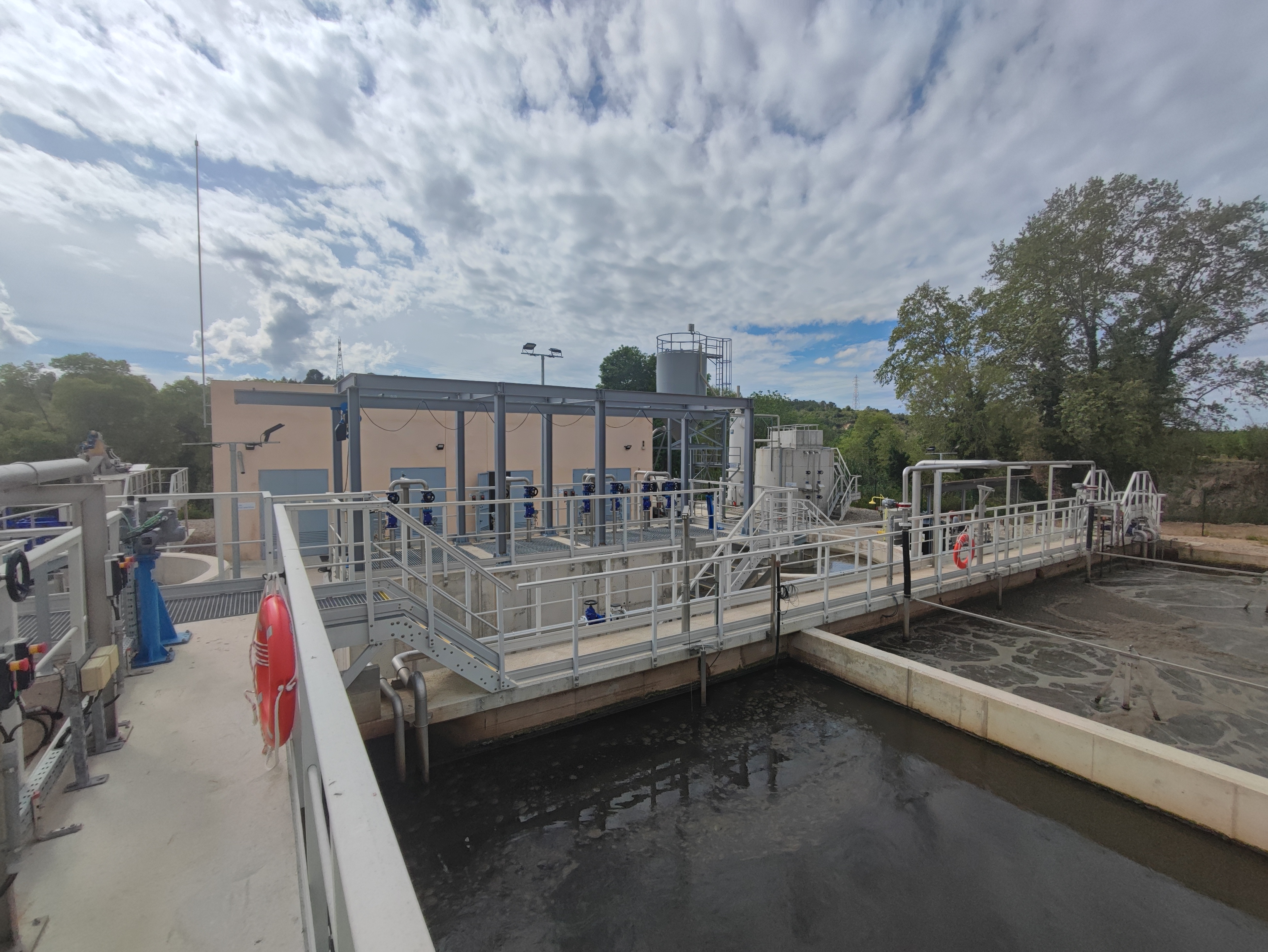 Detall de la depuradora de Vallmoll, a l'Alt Camp. Detall de la depuradora de Vallmoll, a l'Alt Camp.