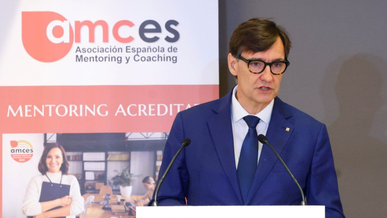 El president Illa, durant la seva intervenció. Fotografies: Rubén Moreno El president Illa, durant la seva intervenció. Fotografies: Rubén Moreno