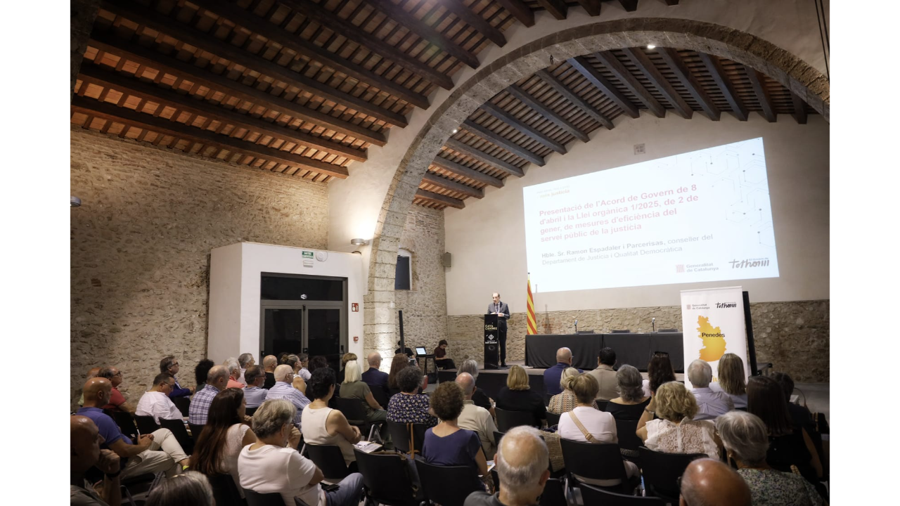 Jornada de formació sobre el Pla de justícia de pau i de proximitat celebrada aquest matí a Sant Sadurní d'Anoia Jornada de formació sobre el Pla de justícia de pau i de proximitat celebrada aquest matí a Sant Sadurní d'Anoia