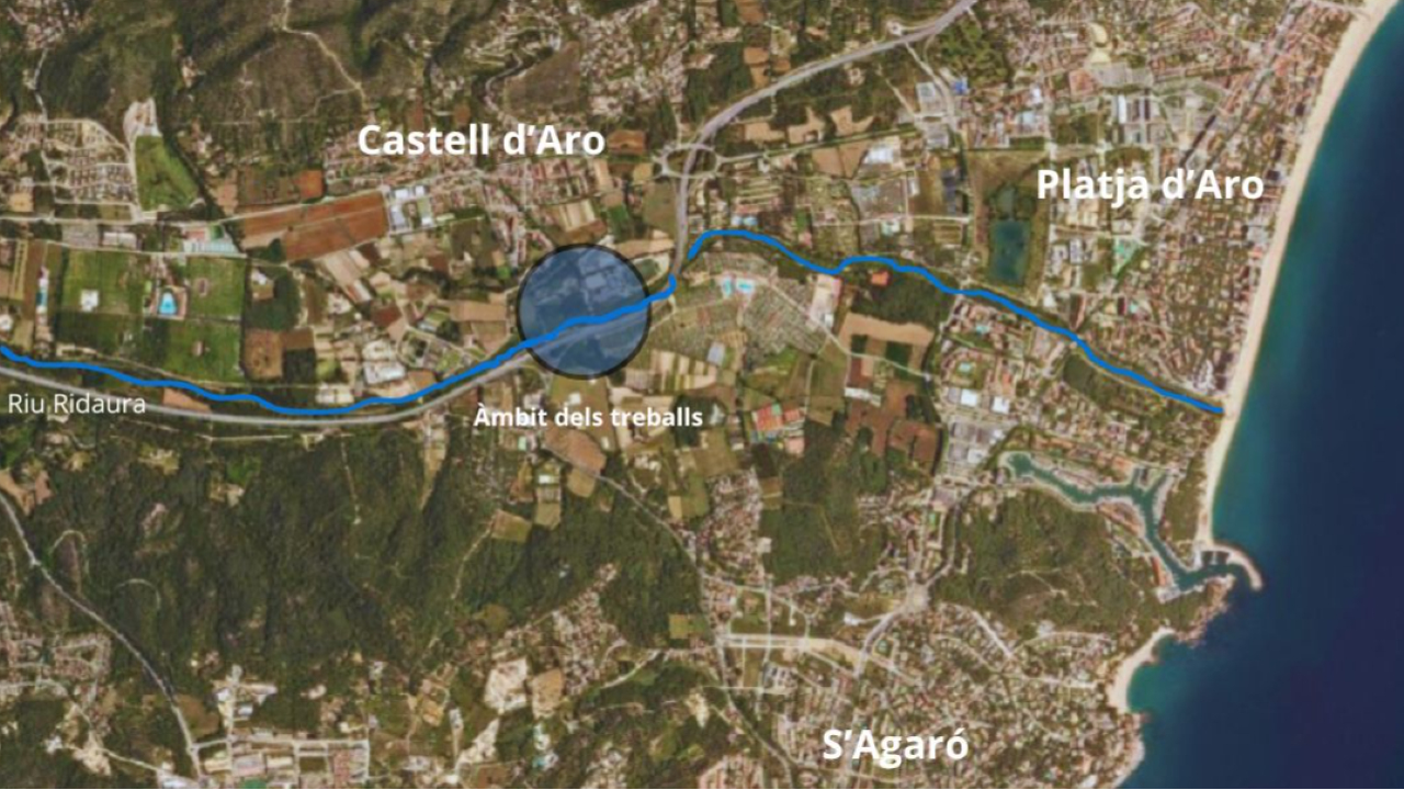 Zona on s'han dut a terme els treballs. Zona on s'han dut a terme els treballs.